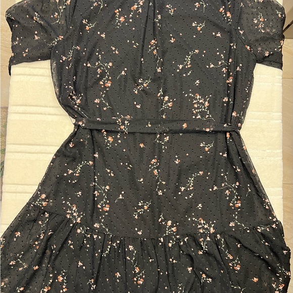 Reitmans VNeck printed Black Dress - Picture 6 of 7